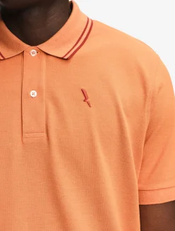 Polo Dry Fast à col rabattu avec logo sur la poitrine - Orange