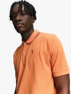 Polo Dry Fast à col rabattu avec logo sur la poitrine - Orange