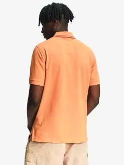 Polo Dry Fast à col rabattu avec logo sur la poitrine - Orange