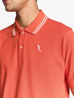 Polo Dry Fast à col rabattu avec logo sur la poitrine - Rouge