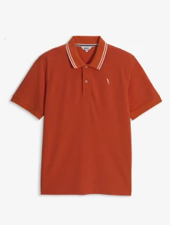 Polo Dry Fast à col rabattu avec logo sur la poitrine - Rouge