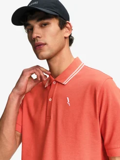 Polo Dry Fast à col rabattu avec logo sur la poitrine - Rouge