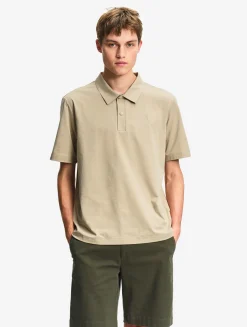 Polo DRY FAST TEXTILE® anti-UV avec logo sur la poitrine - Beige