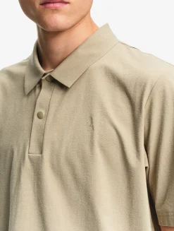 Polo DRY FAST TEXTILE® anti-UV avec logo sur la poitrine - Beige
