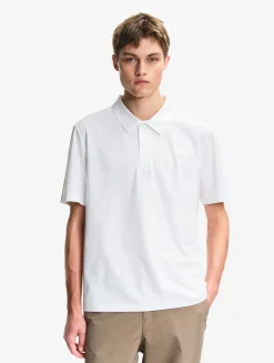 Polo DRY FAST TEXTILE® anti-UV avec logo sur la poitrine - Blanc