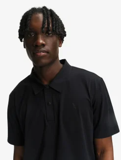 Polo DRY FAST TEXTILE® anti-UV avec logo sur la poitrine - Noir