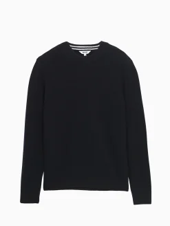Pull col rond en laine mélangée - Bleu
