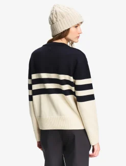 Pull marin rayé en coton et laine - Multicolore