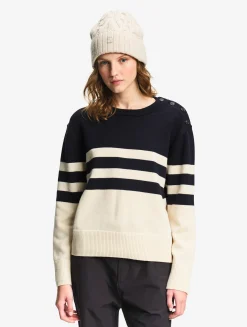 Pull marin rayé en coton et laine - Multicolore