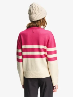 Pull marin rayé en coton et laine - Rose