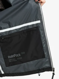 Rainpack 70 : Imperméable mixte coupe-vent MTD , court et pliable - Noir