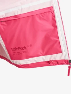 Rainpack 70 : Imperméable mixte coupe-vent MTD , court et pliable - Rose