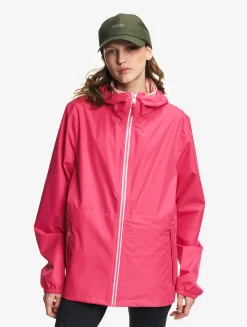 Rainpack 70 : Imperméable mixte coupe-vent MTD , court et pliable - Rose