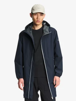 Rainpack 90 : Imperméable mixte coupe-vent MTD , long et pliable - Bleu