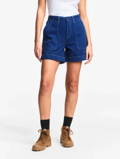 Short marin en sergé léger avec taille réglable - Bleu