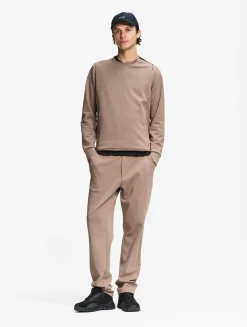 Sweatshirt col ras du cou anti-UV avec poches zippées - Marron