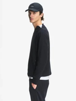 Sweatshirt col ras du cou anti-UV avec poches zippées - Noir