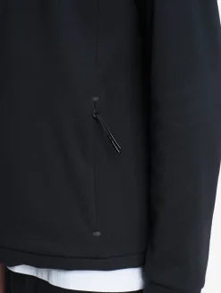 Sweatshirt col ras du cou anti-UV avec poches zippées - Noir