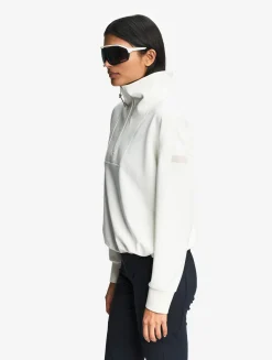 Sweatshirt à col zippé technique - Blanc