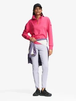 Sweatshirt à col zippé technique - Rose