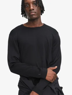 Tee-shirt thermo-régulateur manches longues en laine mérinos - Noir