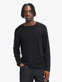 Tee-shirt thermo-régulateur manches longues en laine mérinos - Noir