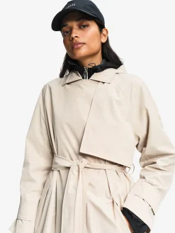 Trench-coat long avec ouverture côtés MTD® - Beige