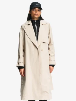 Trench-coat long avec ouverture côtés MTD® - Beige