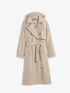Trench-coat long avec ouverture côtés MTD® - Beige