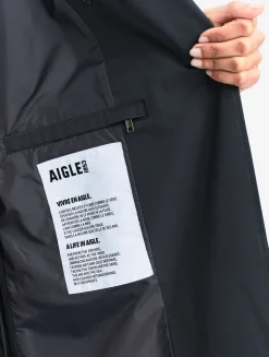 Trench-coat long avec ouverture côtés MTD® - Noir