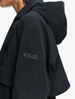 Trench-coat long avec ouverture côtés MTD® - Noir