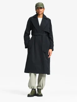 Trench-coat long avec ouverture côtés MTD® - Noir
