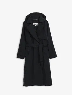 Trench-coat long avec ouverture côtés MTD® - Noir