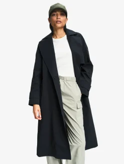 Trench-coat long avec ouverture côtés MTD® - Noir
