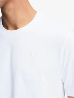 T-shirt 100% coton mi-épais avec broderie bird - coupe regular - Blanc