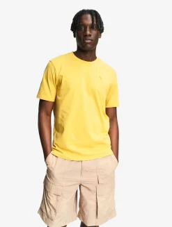 T-shirt 100% coton mi-épais avec broderie bird - coupe regular - Jaune