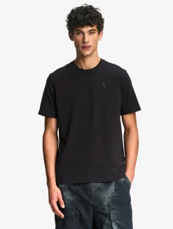 T-shirt 100% coton mi-épais avec broderie bird - coupe regular - Noir