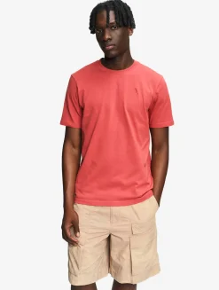 T-shirt 100% coton mi-épais avec broderie bird - coupe regular - Rouge