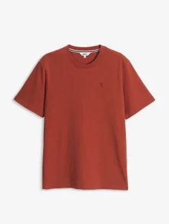 T-shirt 100% coton mi-épais avec broderie bird - coupe regular - Rouge