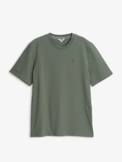T-shirt 100% coton mi-épais avec broderie bird - coupe regular - Vert