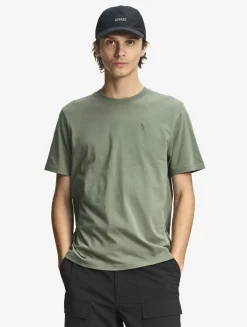 T-shirt 100% coton mi-épais avec broderie bird - coupe regular - Vert