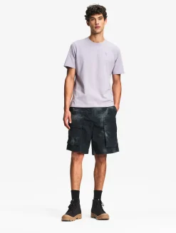 T-shirt 100% coton mi-épais avec broderie bird - coupe regular - Violet