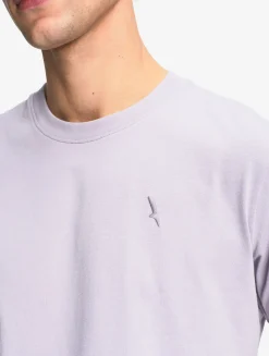 T-shirt 100% coton mi-épais avec broderie bird - coupe regular - Violet