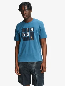 T-shirt graphique 100% coton - coupe regular - Bleu