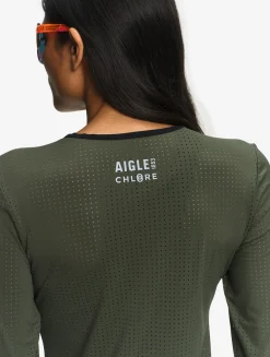 T-shirt manches longues en lycra - Aigle x Chlore - Kaki