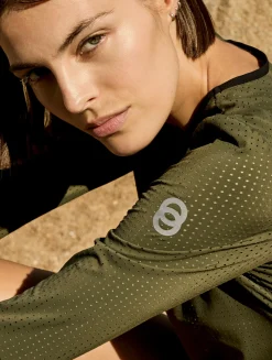 T-shirt manches longues en lycra - Aigle x Chlore - Kaki