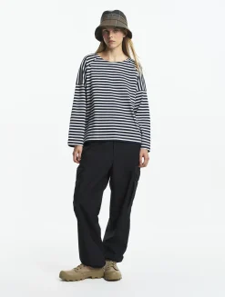 T-shirt marinière manches longues - Bleu