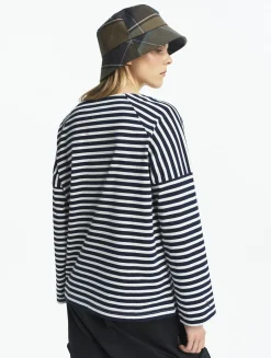 T-shirt marinière manches longues - Bleu