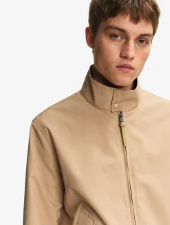 Veste courte Harrington en sergé déperlant - Beige