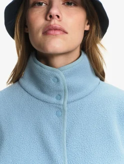 Veste sherpa légère boutonnée - Bleu